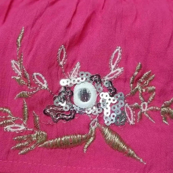 {Venus} Hot Pink Embroidered High-Low Dress Size 12 - Picture 6 of 10